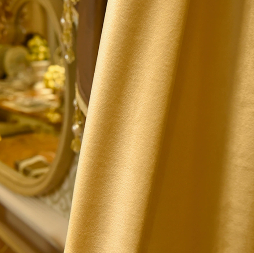 Thick Velvet Color Block Blackout Curtains - Minimalist Luxury for Home