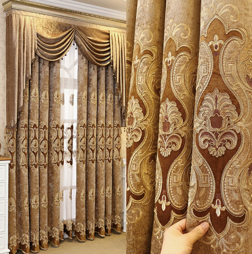 Luxury Chenille Embroidered Sheer Curtain