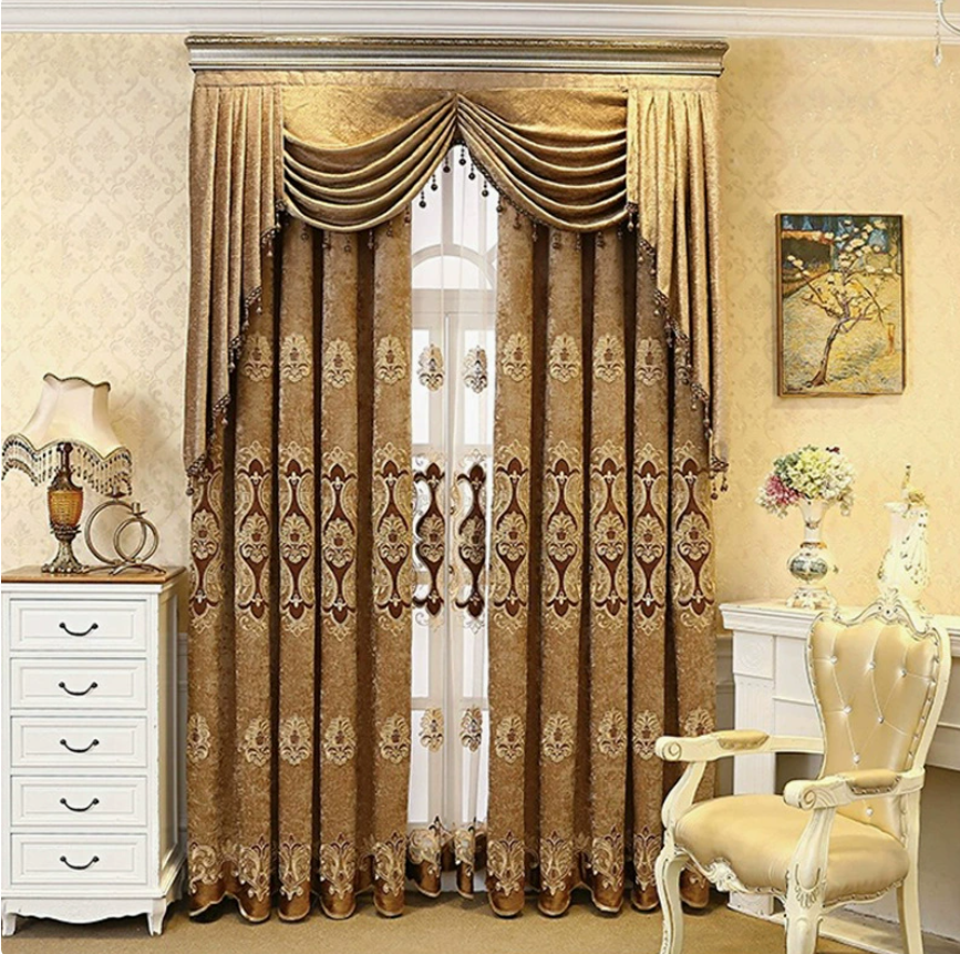 Luxury Chenille Embroidered Sheer Curtain