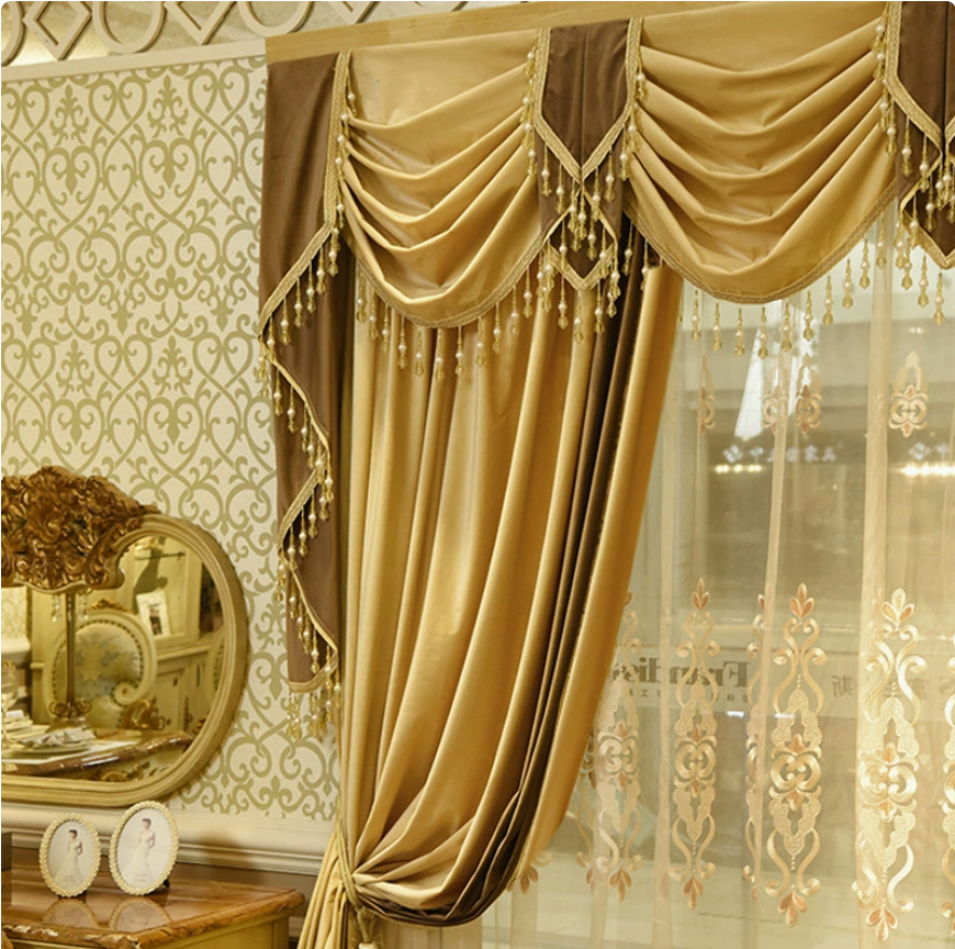 Thick Velvet Color Block Blackout Curtains - Minimalist Luxury for Home
