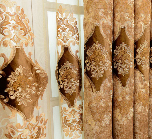 Chenille Embroidered Blackout Curtains