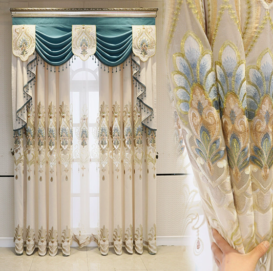 Chenille Cashmere Embroidered Blackout Curtains