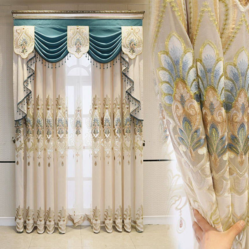 Chenille cashmere embroidered blackout curtains